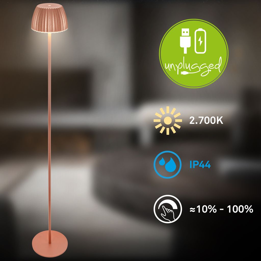 LED Stehlampe kabellos LED Stehleuchte Standleuchte Akku Wohnzimmer dimmbar 1