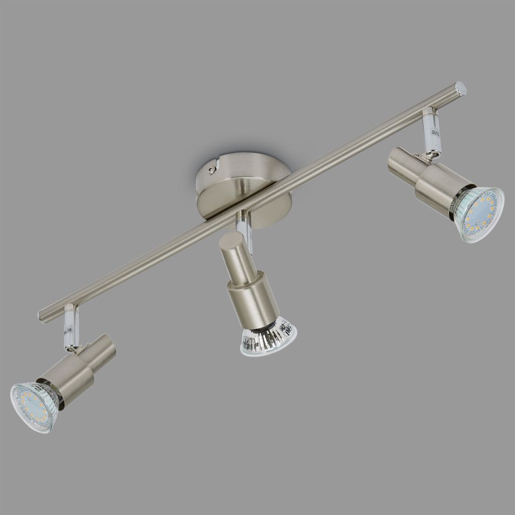 LED Deckenspot ? 3-flammig, GU10 9W, dreh- & schwenkbar, Warmweiß, Matt-Nickel