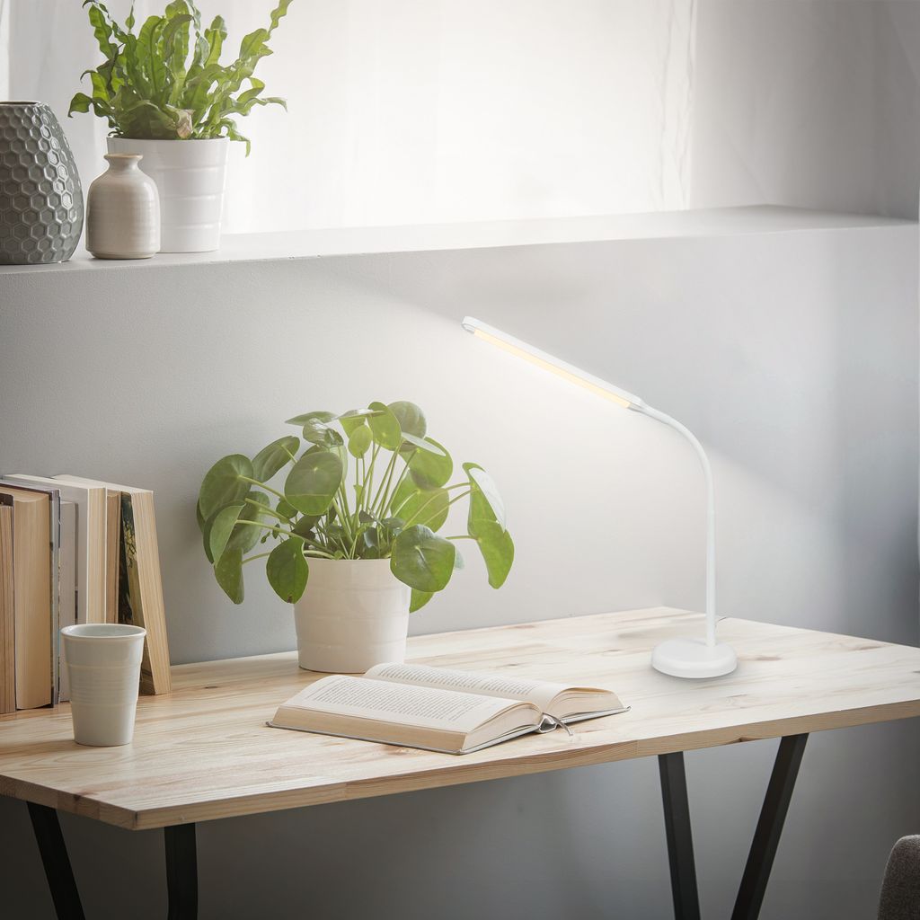 Mura Tischlampe - 6W, 600lm, LED, Dimmbar, Touch, Schwenkbar, Weiß