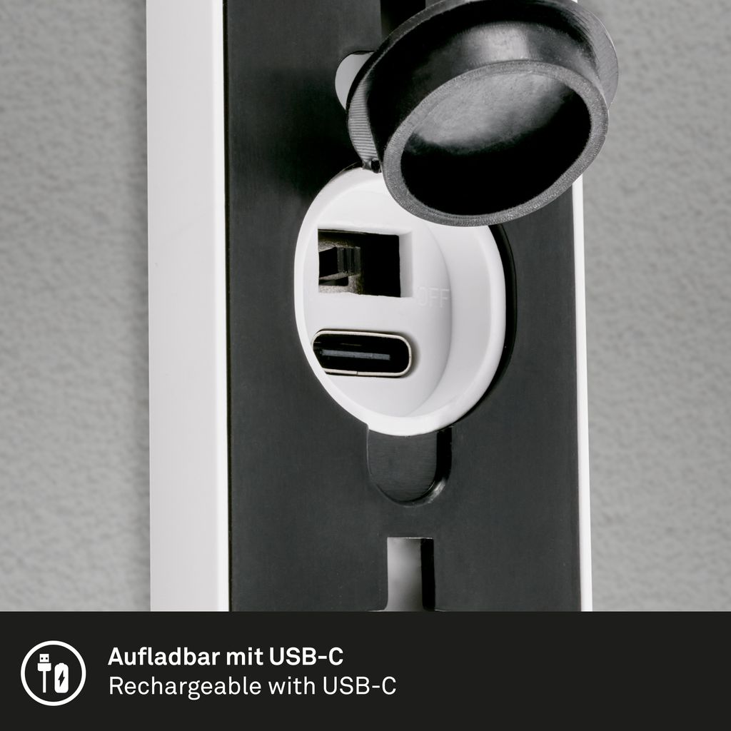 Lima LED Wandleuchte Aussen, Bewegungsmelder, Dämmerungssensor, Akku, Weiß
