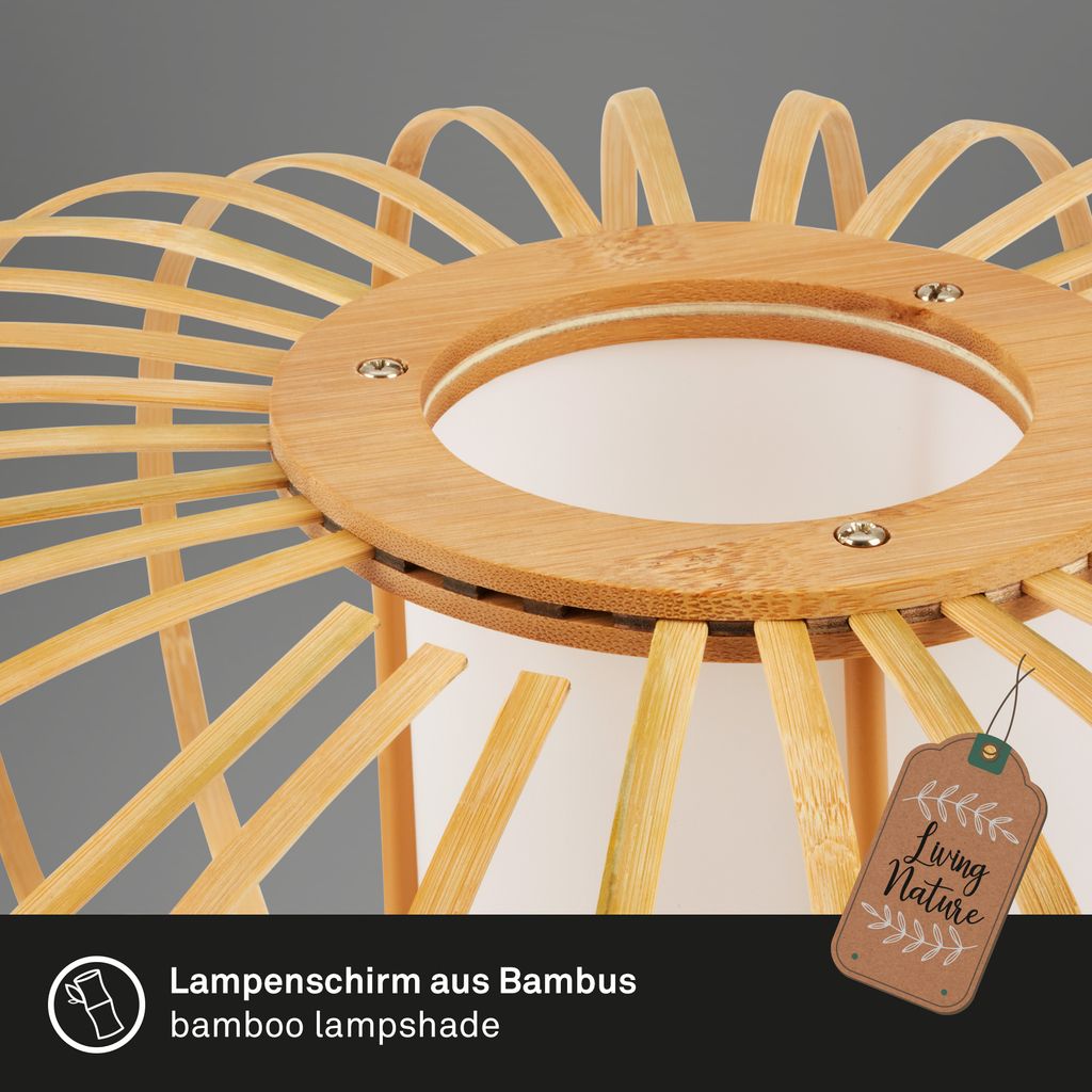 Tischleuchte, 39,5 cm, 1x E27, max. 10W, Bambus