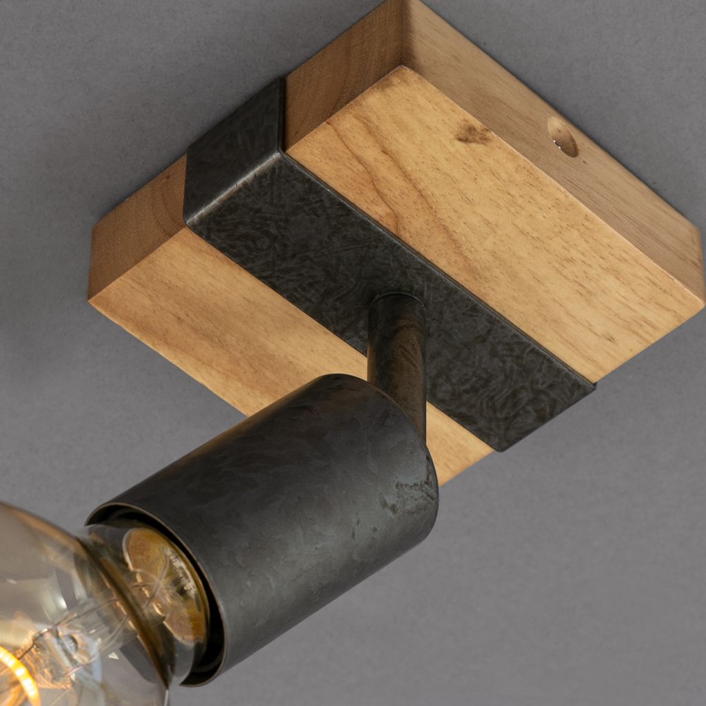 Wandspot Wandlampe retro dreh-& schwenkbar 1xE27 Metall-Holz 25W Briloner 16