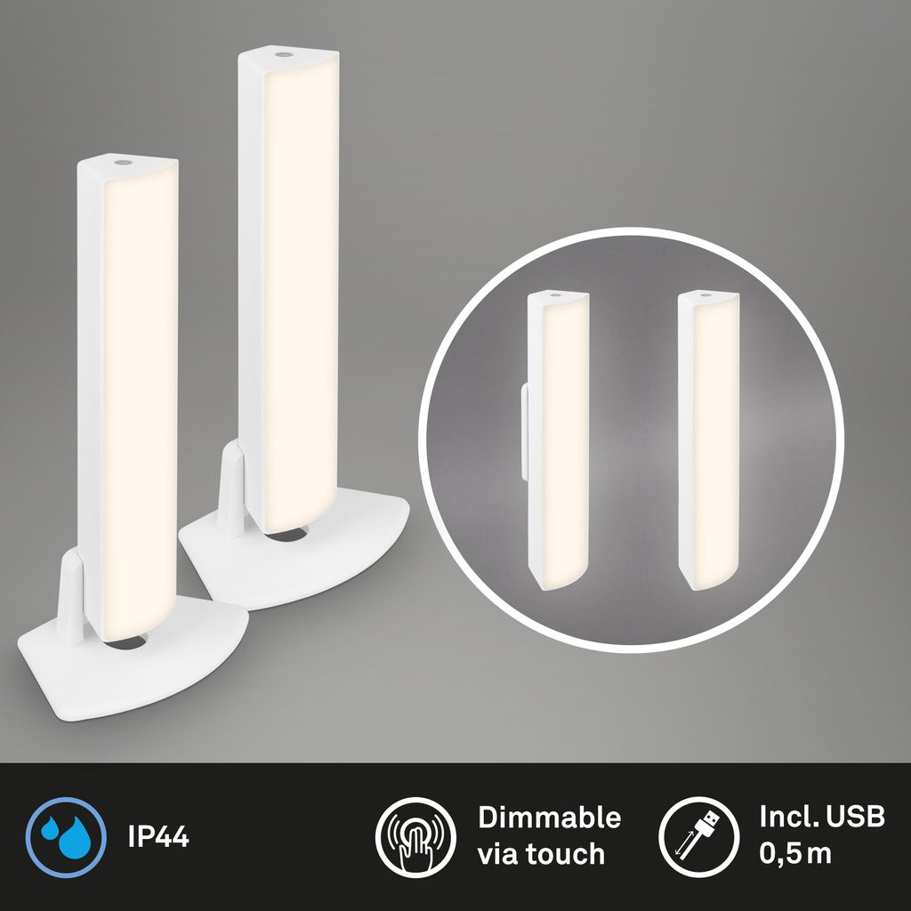 LED Akku-Tischleuchte, 30 cm, Memory, 7W, 700lm, weiß