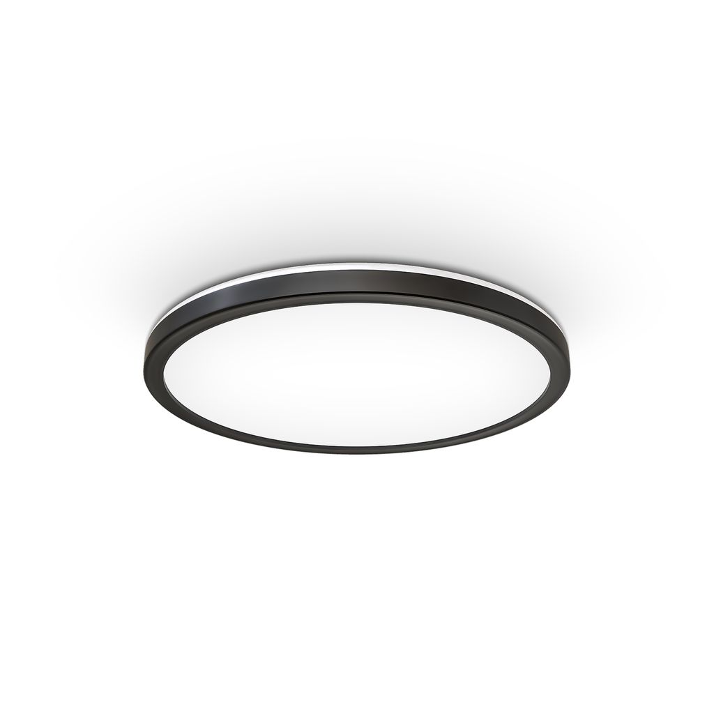 LED Panel Ø29,3 cm - 18W, 2400lm, flach, backlight, neutralweiß, schwarz