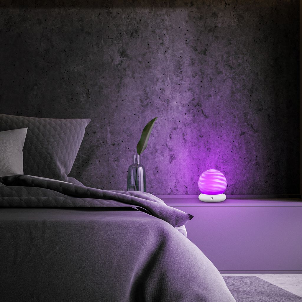 Lustro Tischleuchte - 0,45W, 40lm, Akku, LED, RGB, Warmweiß, Weiß
