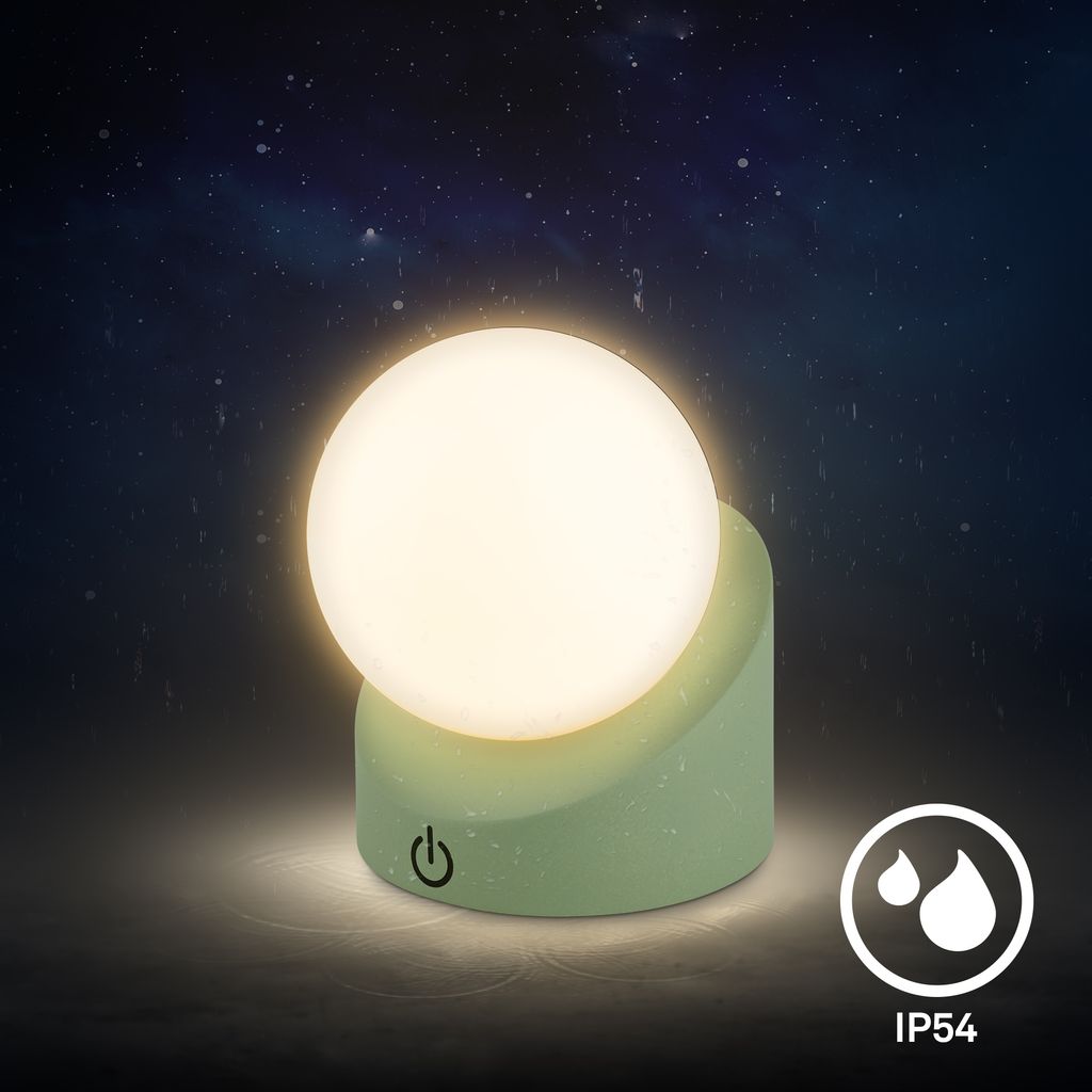 Sora Mini LED Tischlampe kabellos IP54, Dimmbar, Touch, 2er Set, Grün