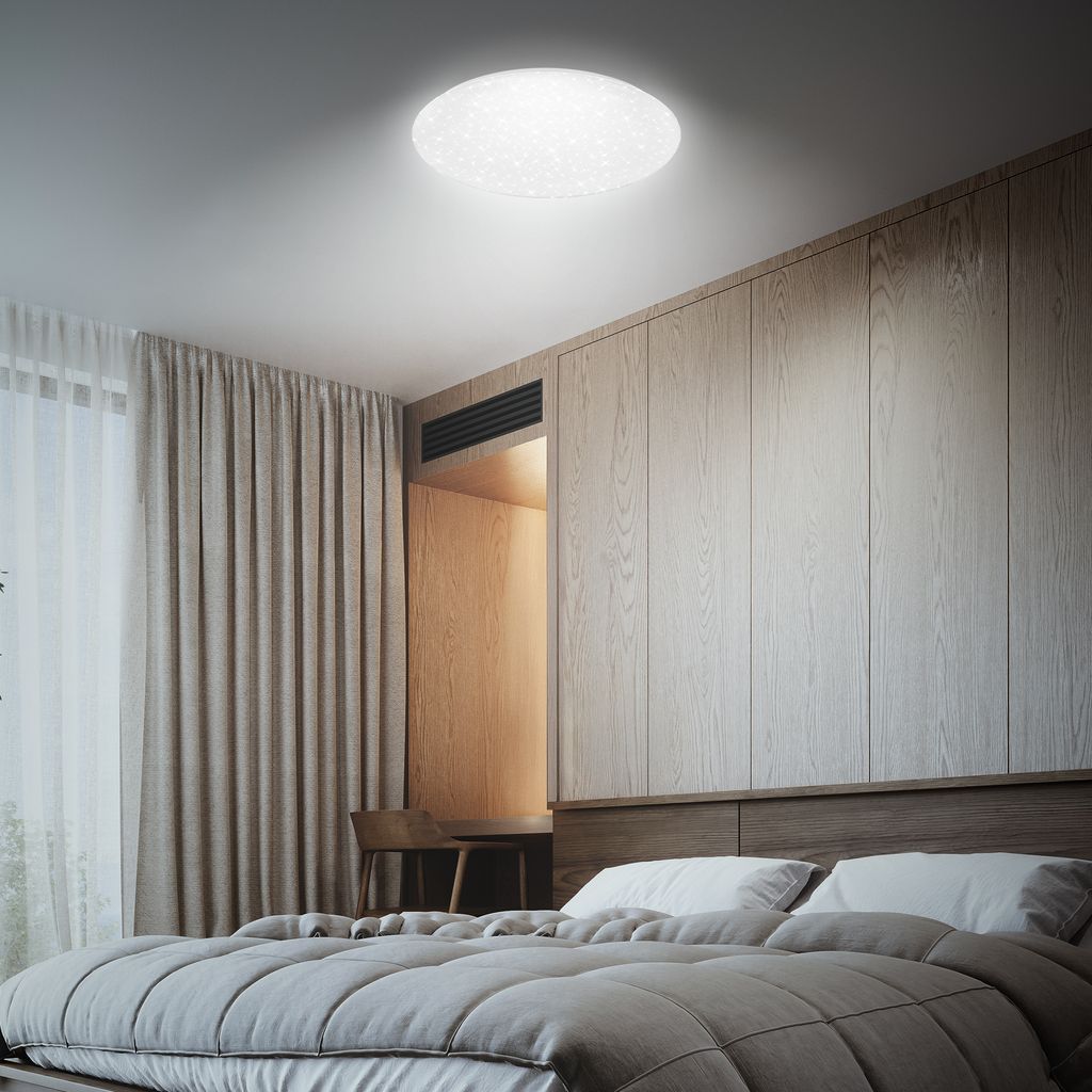 Lumenia Deckenleuchte Ø38 cm - 24,5W, 3000lm, LED, Sternenhimmel, Dimmbar, Weiß