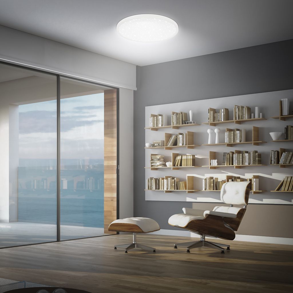 Slim LED Panel Ø37,5 cm - 22W, 3000lm, Sternenhimmel, Neutralweiß, Weiß