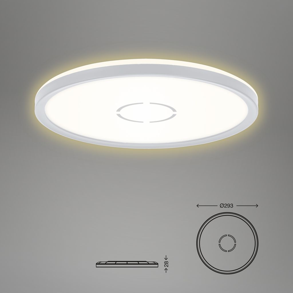 LED Deckenleuchte Hintergrundbeleuchtungseffekt 18W Ø29.3cm Briloner 21