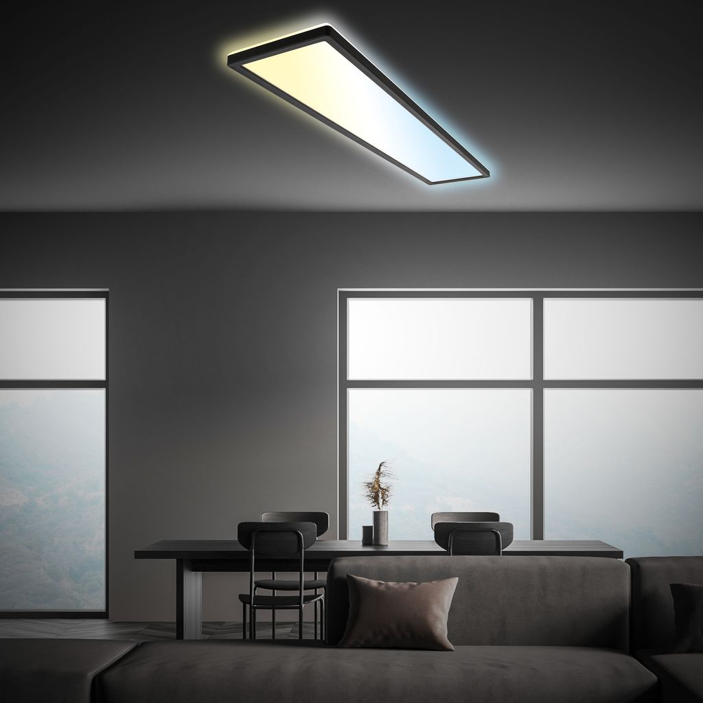 LED Deckenlampe 98cm LED Deckenleuchte LED Panel Flach Dimmbar Fernbedienung 6