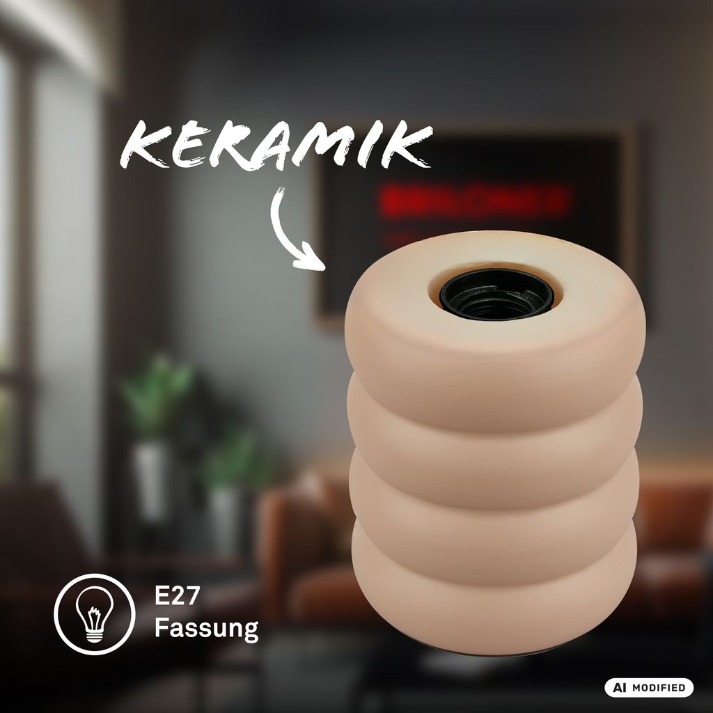 Foam Tischlampe - mit Schalter, Keramik, E27 Fassung, Macchiato
