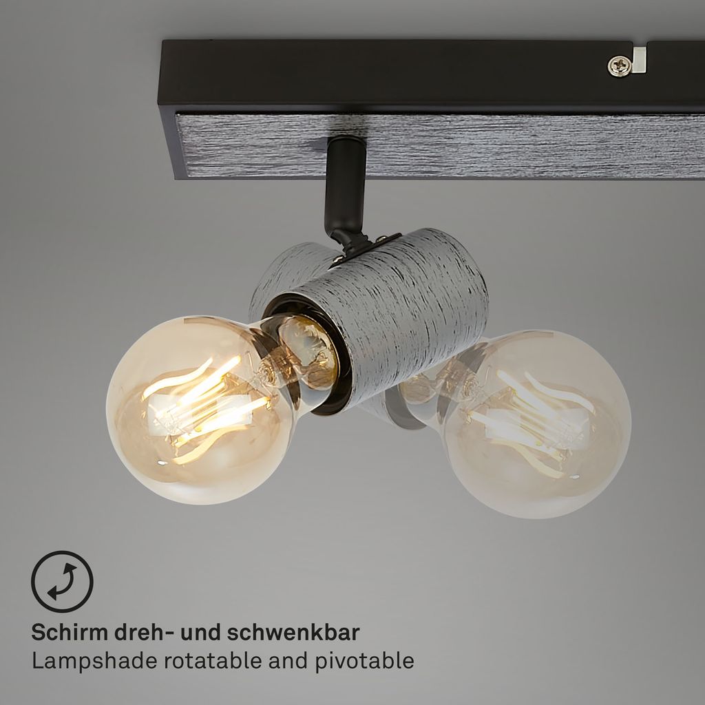 Spotleuchte 63 cm 4xexkl. E27 max. 60W antik-silber