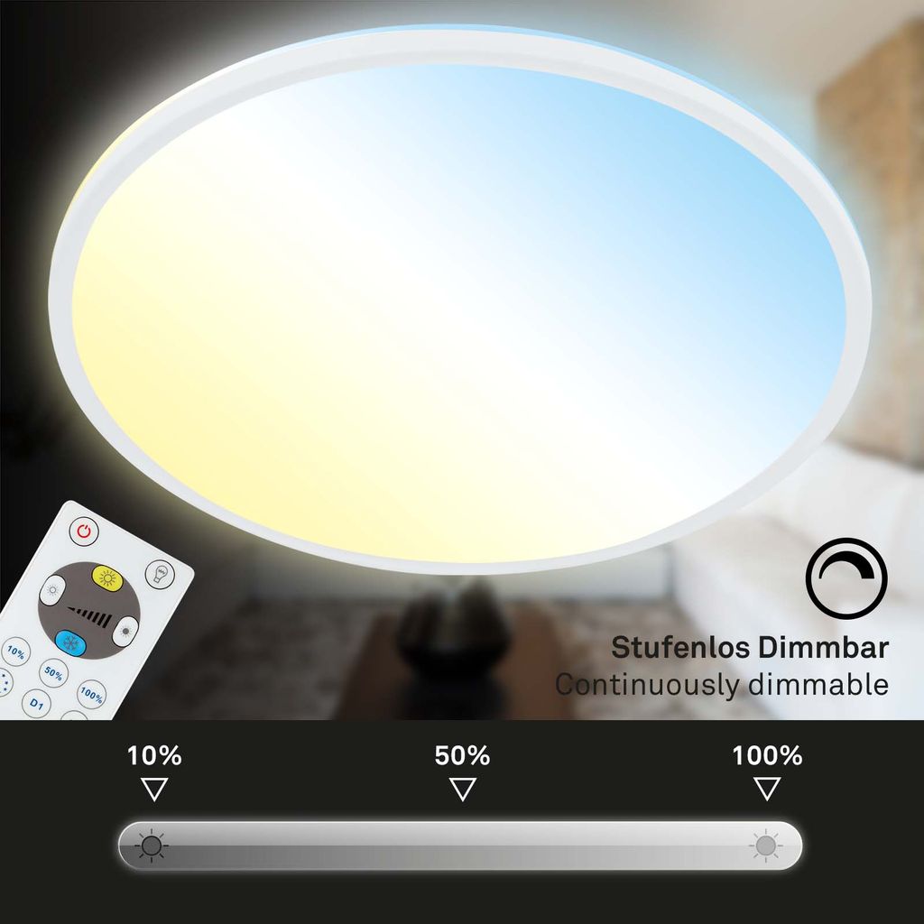 SLIM CCT LED panel, Ø 42 cm, 22 W, white