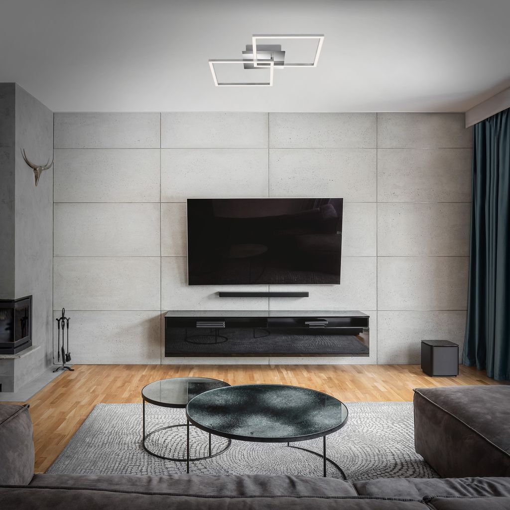 LED Deckenleuchte Dimmbar drehbar 24W silber Metall-Kunststoff Briloner 9