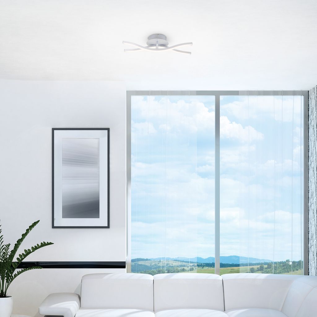 LED Deckenleuchte Deckenlampe 2-flammig 12W 3000K Aluminiumfarbig Briloner 10