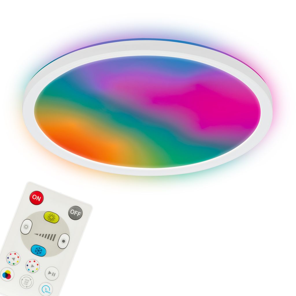 Happy LED Panel Ø29 cm - 17W, 2400lm, Fernbedienung, Dimmbar, CCTIC, RGBIC, Weiß