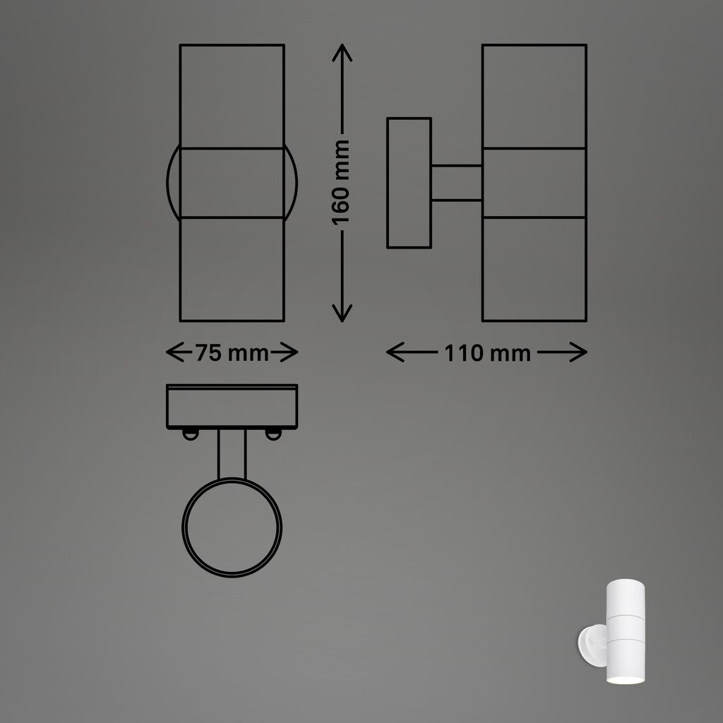 Wandlampe Außen Außenleuchte Außenbeleuchtung Spritzwasser- und Staubschutz 21