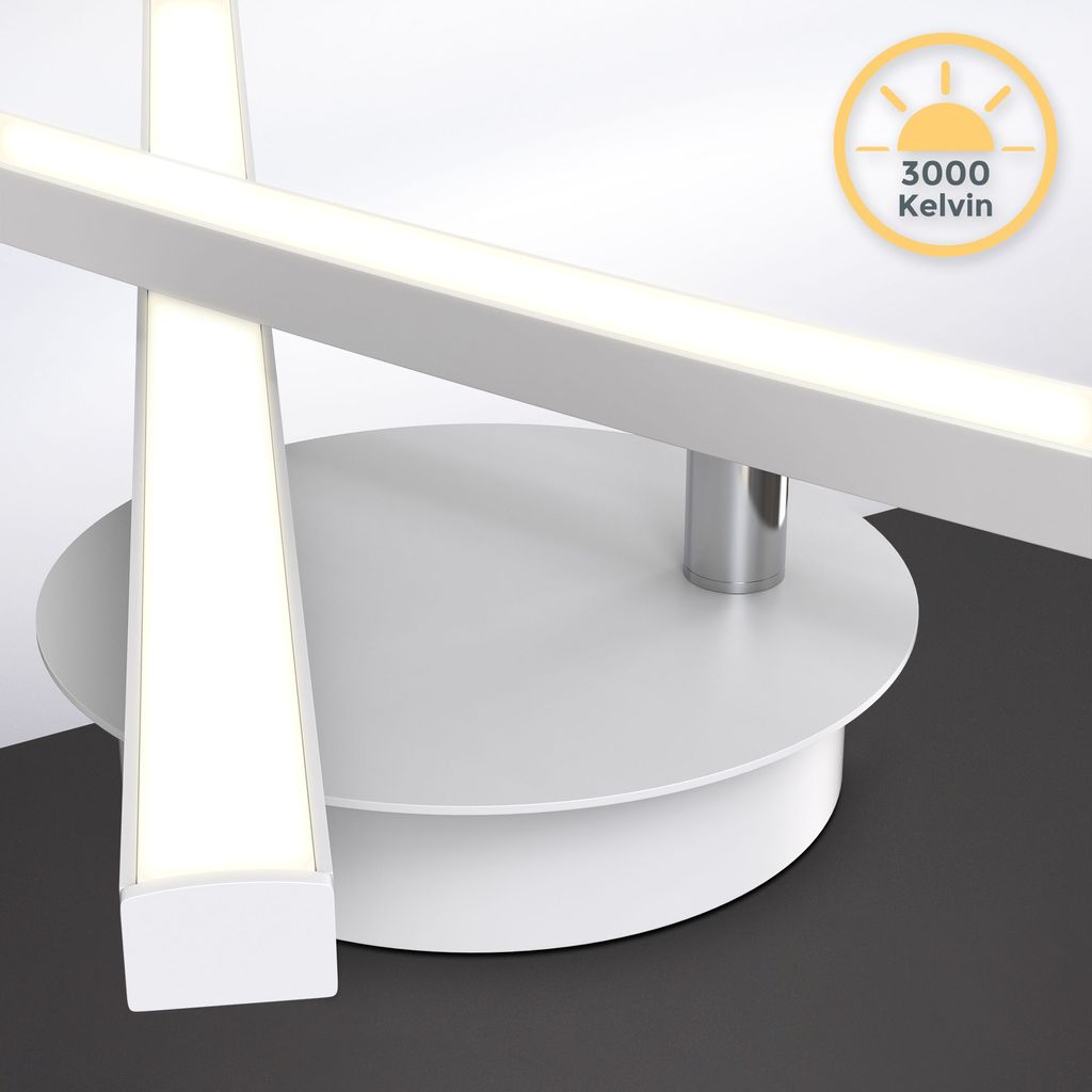 Deckenlampe 57,5x12 cm - 12W, 1300lm, LED, warmweiß, weiß