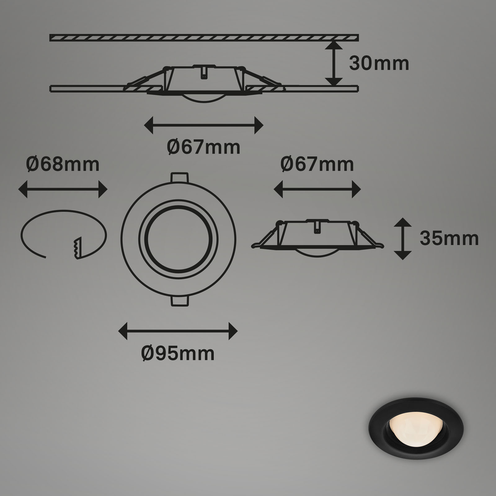 Paulmann Einbauleuchten-Set, 5 Stück, 3,5 Cm Micro Linie – LED, Superflach, Für Schrank & Regal