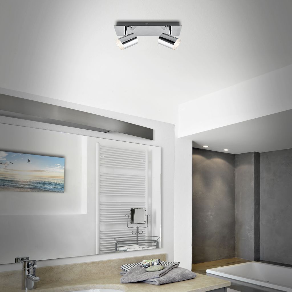 LED Badleuchte Spotleuchte IP44 GU10 IP44 5 W chrom Metall-Kunststoff Briloner 9