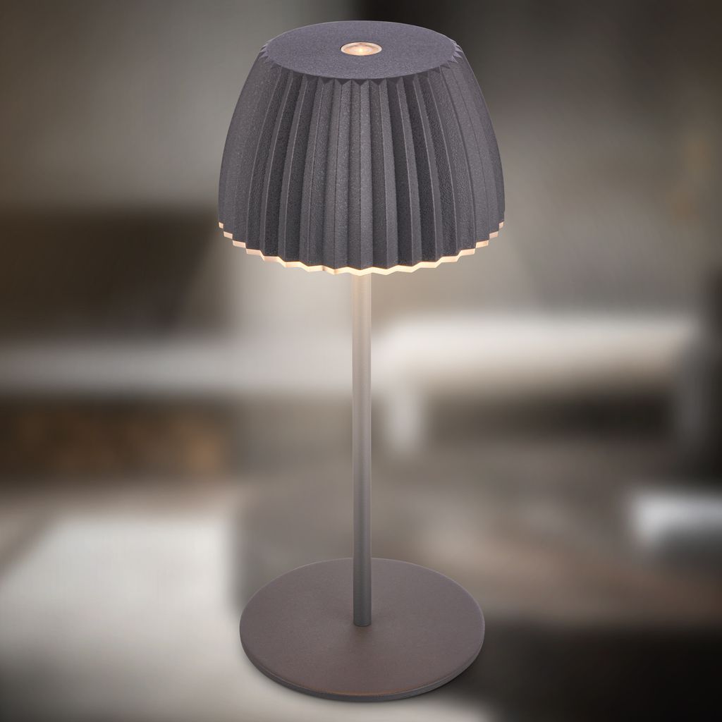 Mini Rechargeable Table Lamp 20 cm - 1.5W, 150lm, Cordless, LED, Dimmable, Touch, German Design Award Winner 2025, Anthracite