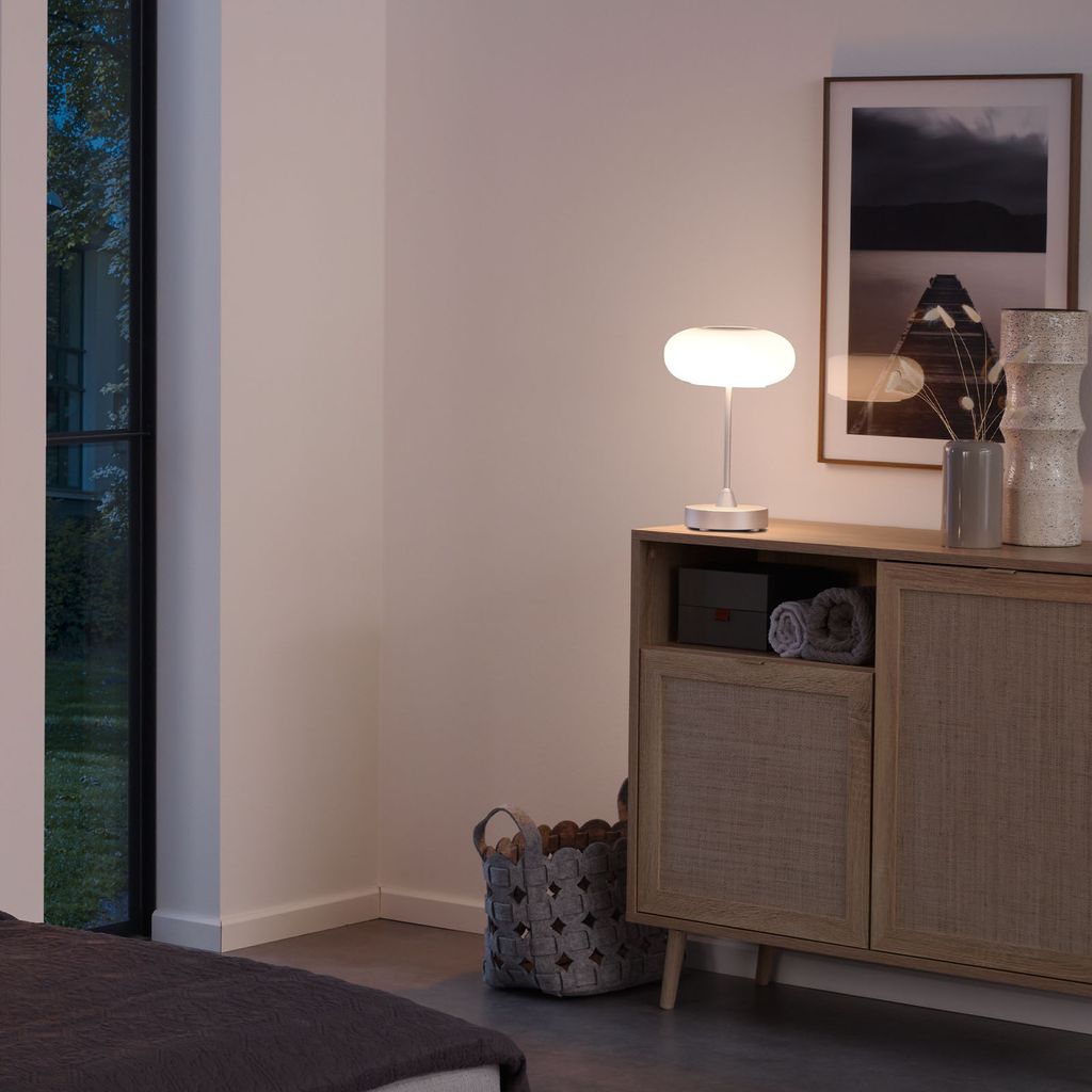 Briloner Leuchten - LED Tischlampe Akku. Dimmbar. Glas LED Tischleuchte Kabellos. Touchfunktion. 3.300K Warmweiß. Chrom-Matt. 150x160 mm (HxD) 7