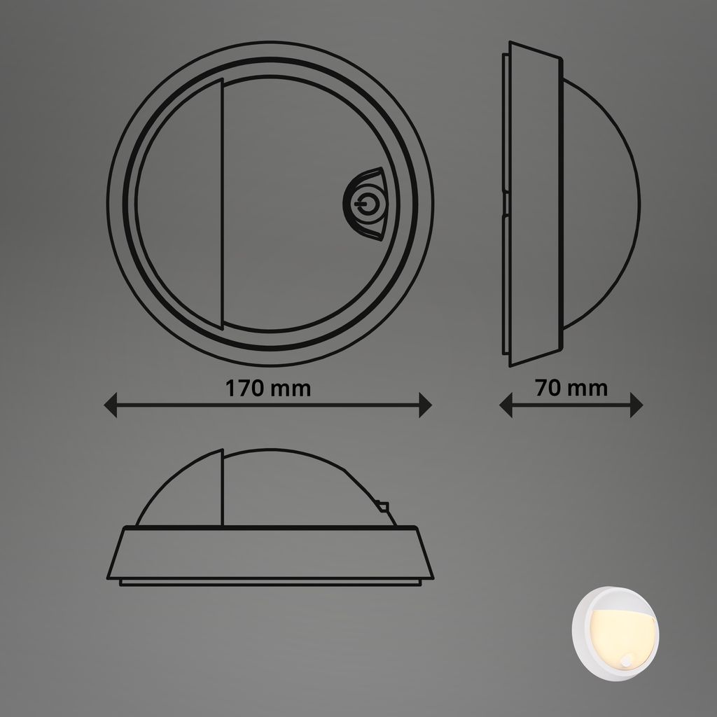 Puni LED Wandleuchte Aussen, Akku, Touchdimmer 3 stufig, Timer, Weiß