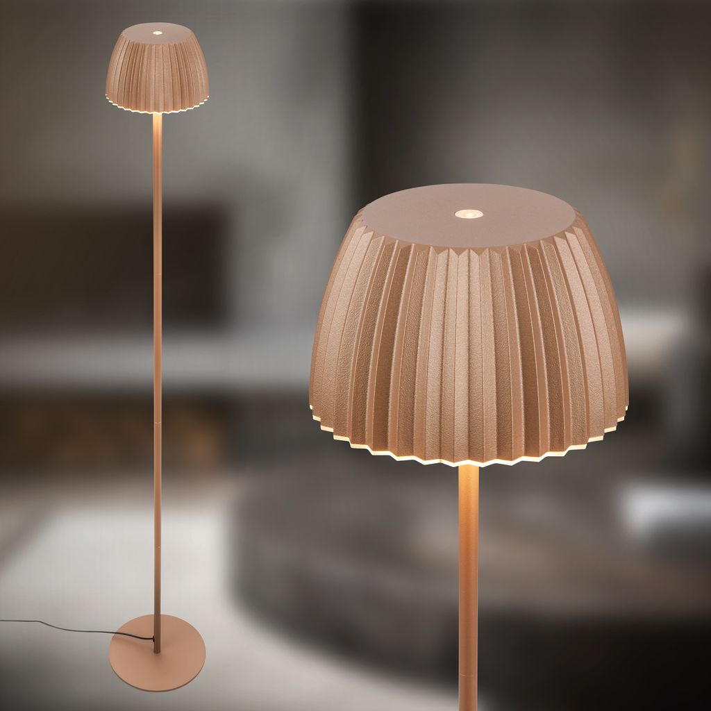 LED Floor Lamp Free Standing Warm Light Reading USB-C 8W Dimmer 1240mm Coffee