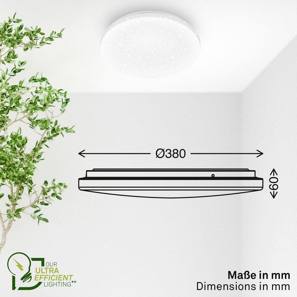 Verb A Deckenlampe Ø38 cm - mit EEK A Lichtquelle*, Dimmbar, Fernbedienung, CCT, Weiß