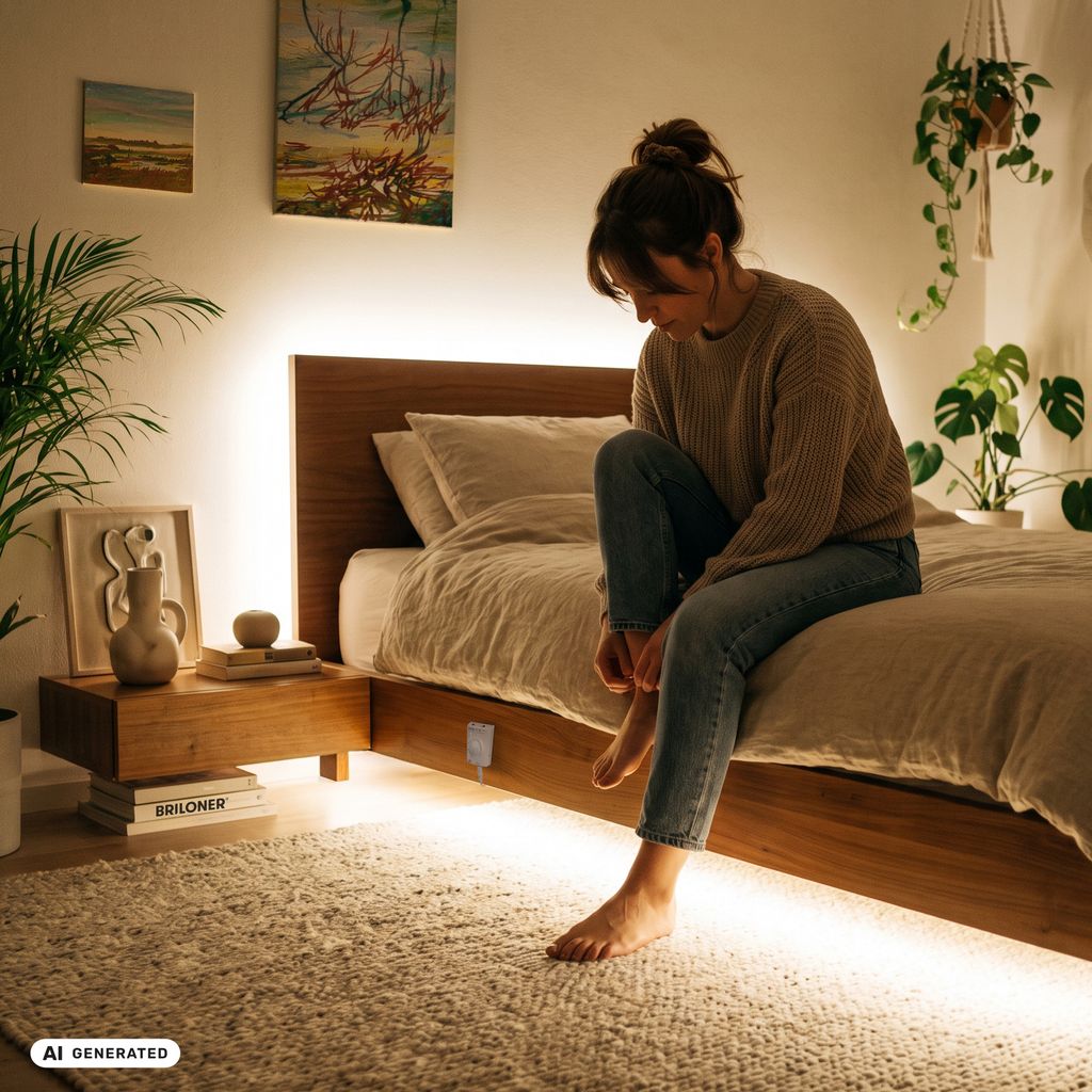 LED Streifen 1m - mit Bewegungsmelder, Akku, Warmweiß, Weiß