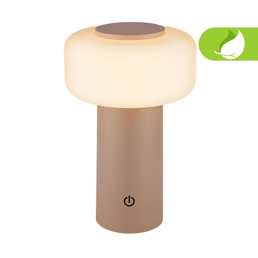 Briloner Juna Tischleuchte - 1,8W, 210lm, Akku, LED, Dimmbar, Touch, Warmweiß, Beige