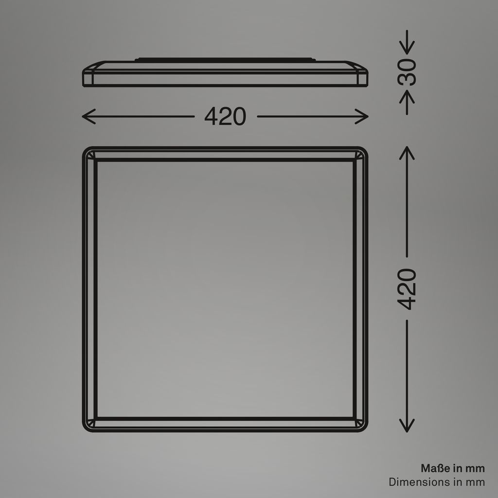 B smart RGB/W-LED Panel, 42 cm, LED-Platine, 22 W, 2700 lm, weiß