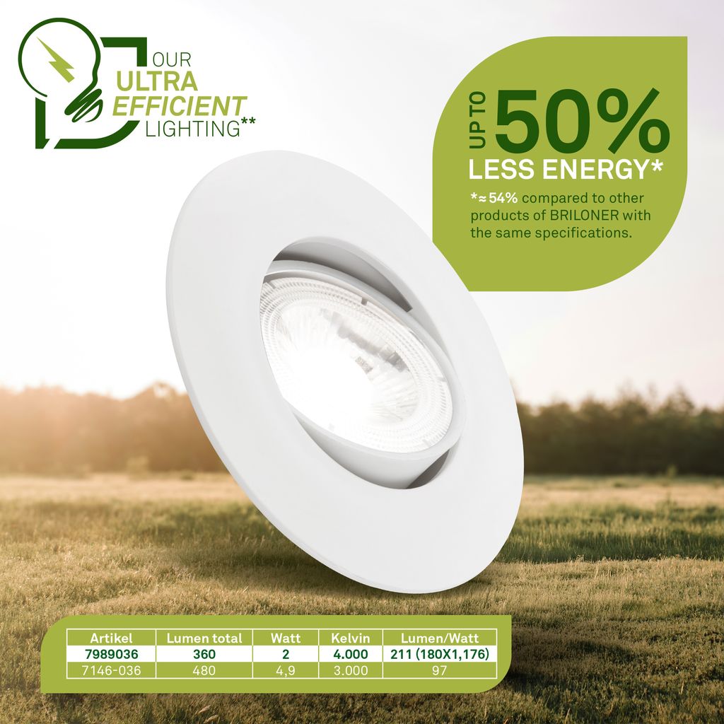 Briloner Kulana A 3er Set LED Einbaustrahler, mit EEK A Lichtquelle*, Schwenkbar, Weiß