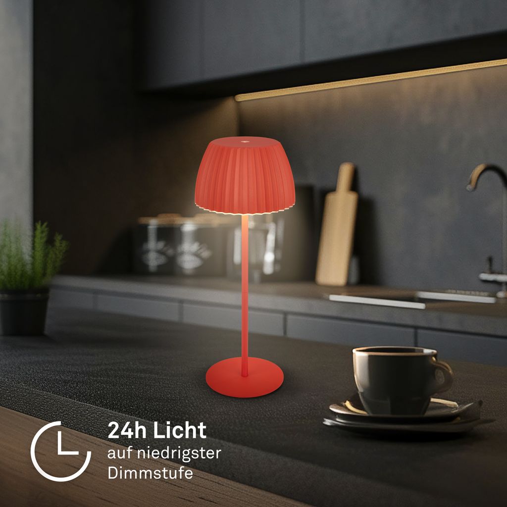 German Design Award Winner 2025 ✓ 2nd place Lamp of the Year ✓ LED table lamp cordless IP44 ✓ Stepless touch dimmer ✓ Elegant light edge ✓ Height-adjustable ✓ 14.5x36.5 cm (DxH)