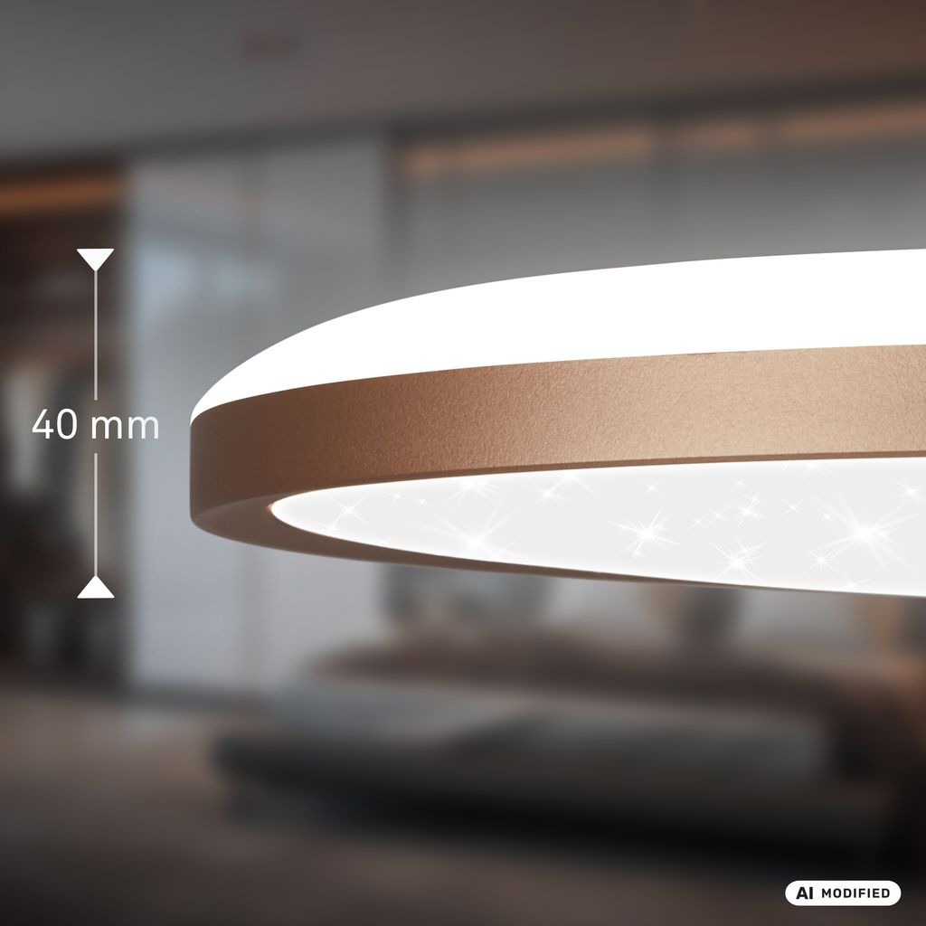 Slim LED Panel Ø29,3 cm - 18W, 2400lm, Sternenhimmel, Neutralweiß, Coffee