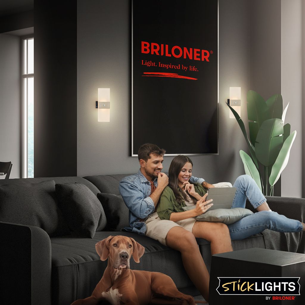 Aura Wandleuchte - 2,5W, 100lm, Akku, LED, mit Bewegungsmelder, Nickel-Matt