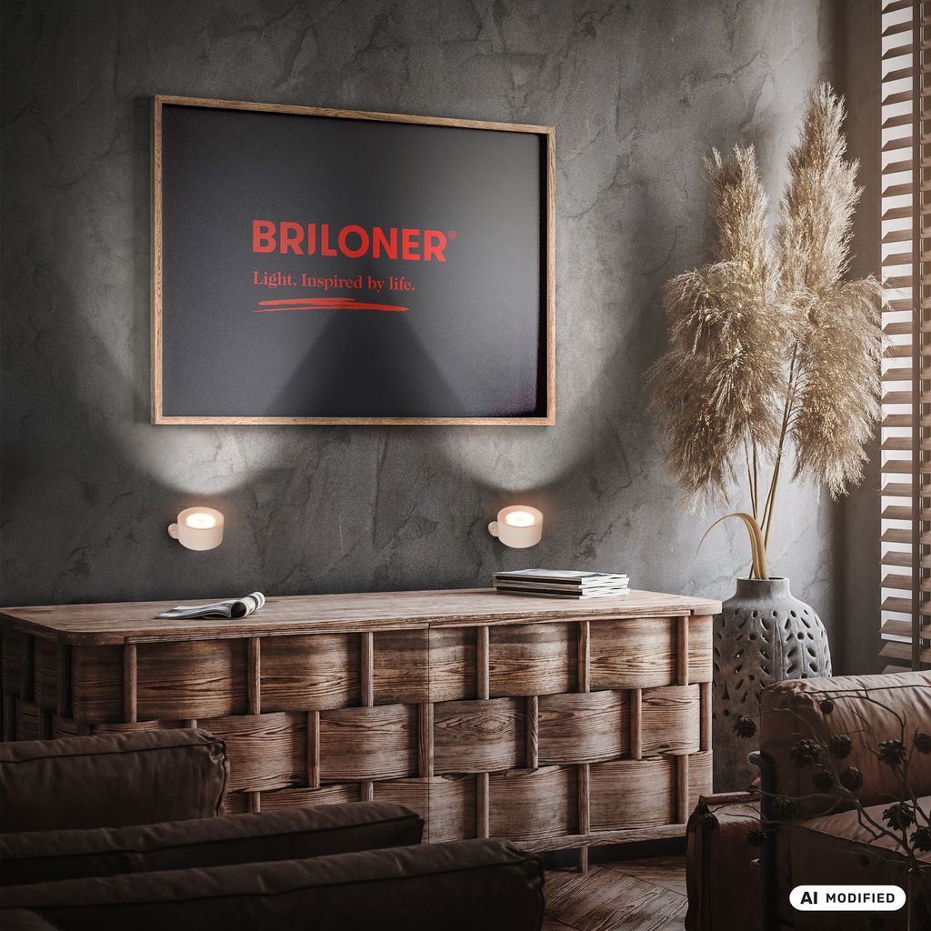 Briloner Tari Wandleuchte Kabellos ohne Bohren, Dimmbar, CCT, Magnetisch, Beige