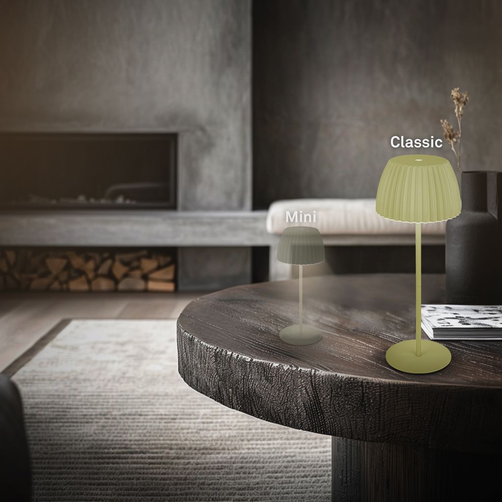 German Design Award Winner 2025 ✓ 2nd place Lamp of the Year ✓ LED table lamp cordless IP44 ✓ Stepless touch dimmer ✓ Elegant light edge ✓ Height-adjustable ✓ 14.5x36.5 cm (DxH)