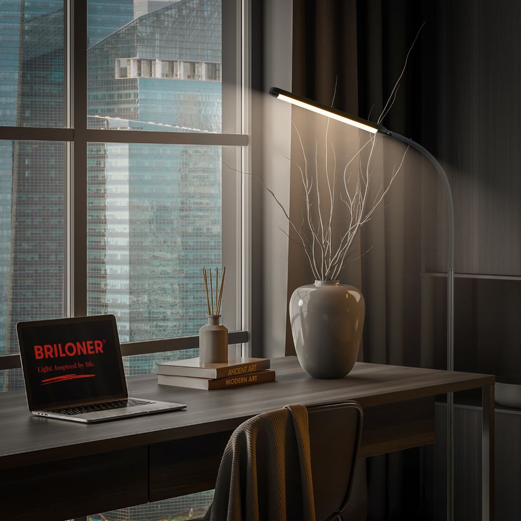 LED Stehlampe LED Stehleuchte Standleuchte Dimmbar Touch Warmweiß Schwenkbar 6