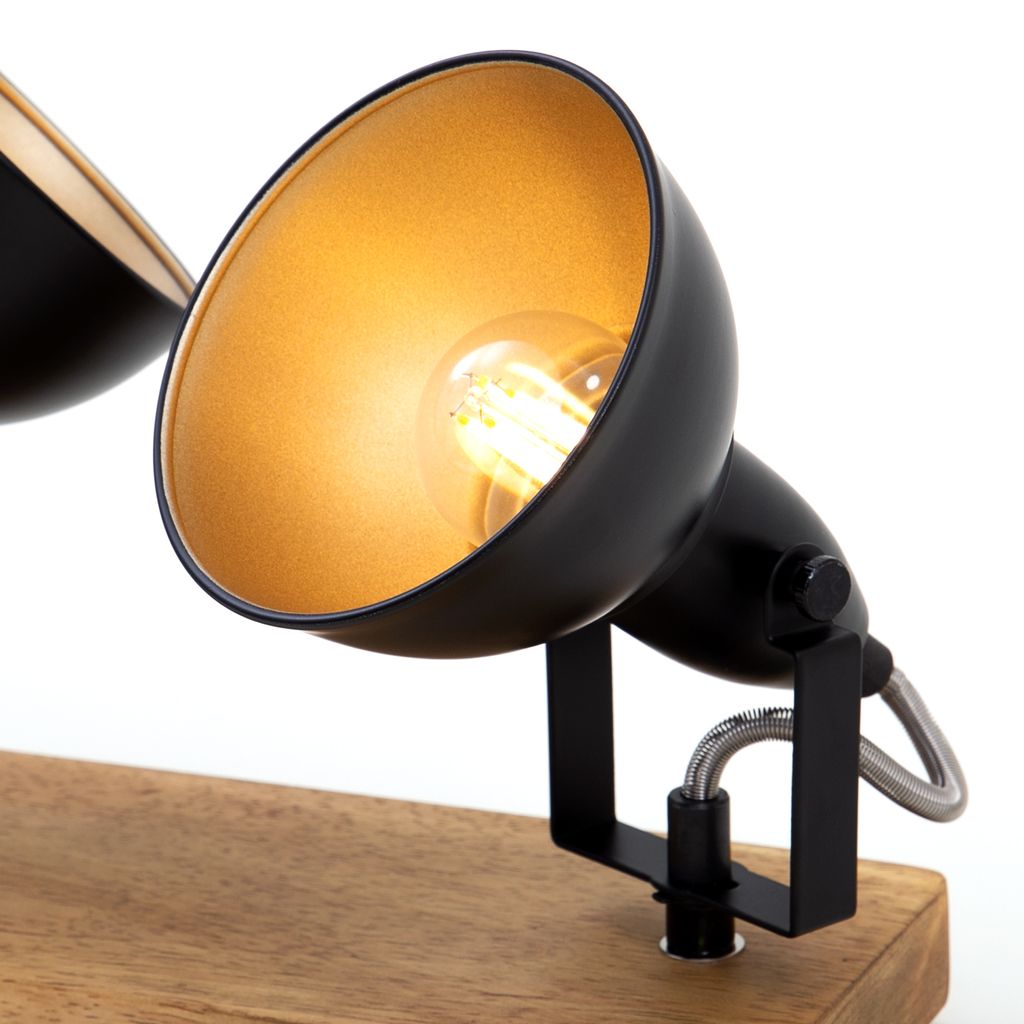 Deckenleuchte Spotleuchte Schwenkbar E14 25 W schwarz Metall-Holz Briloner 16