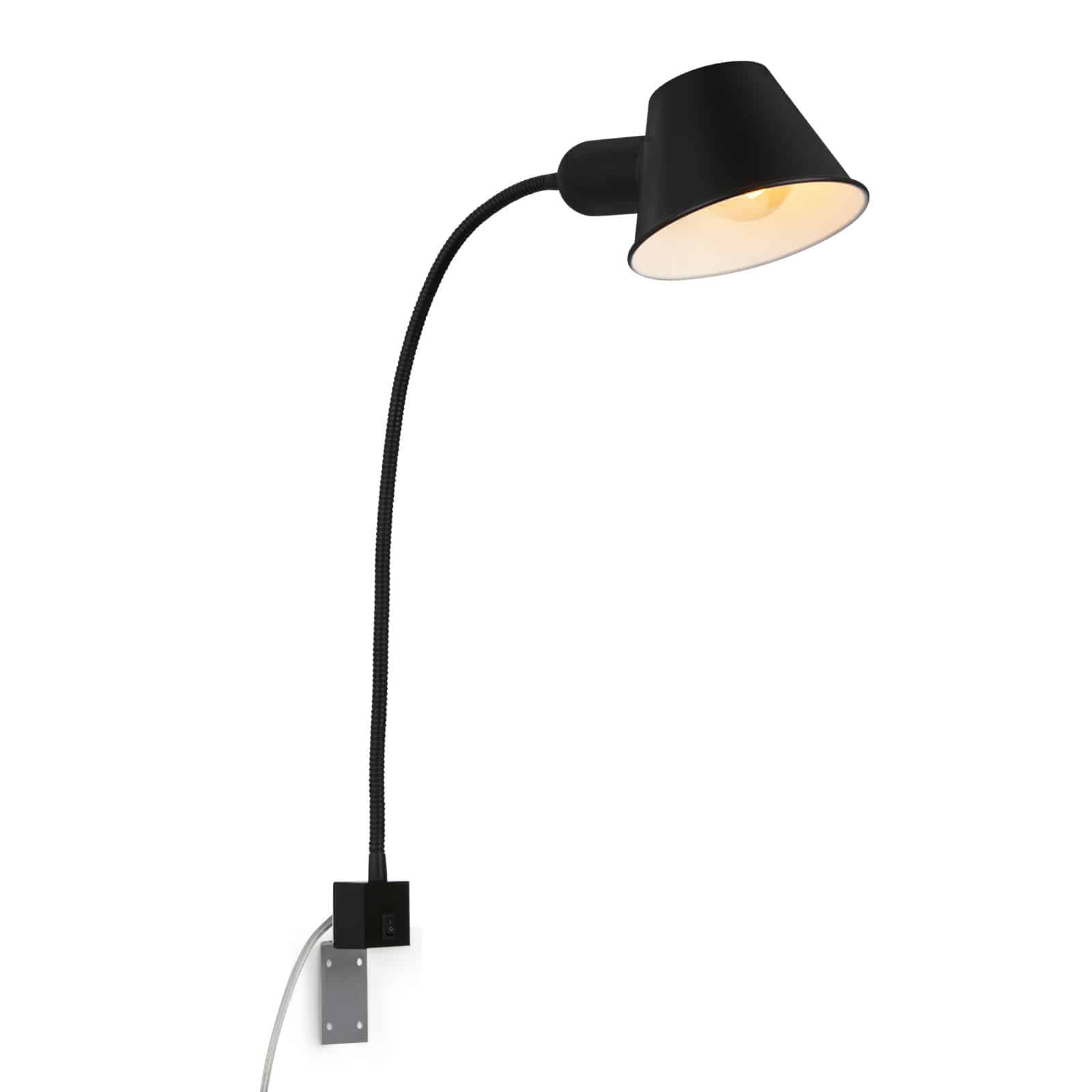 Clip-on/plug-in luminaire Ø 14 cm 1x exkl. E27 10 W black