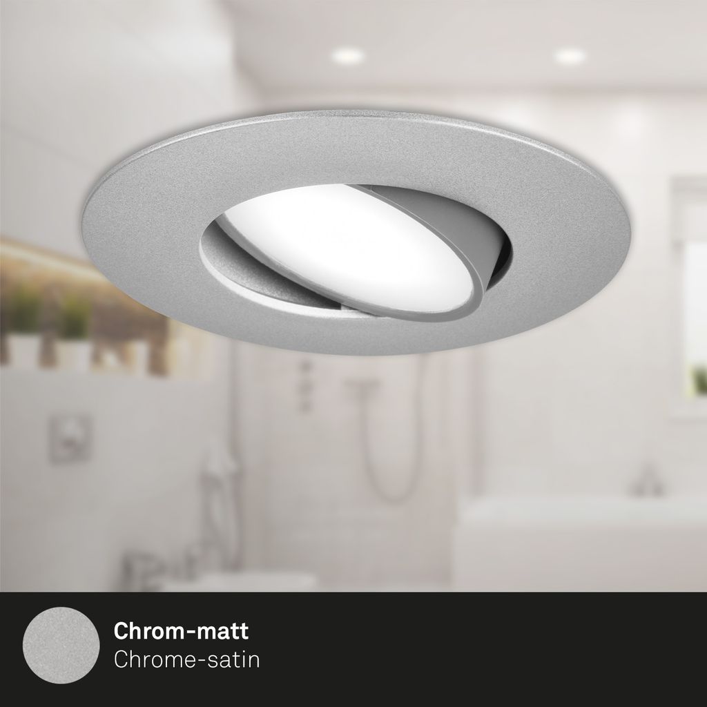 3 Set LED-verzamellamp, 9 cm, 3x 4,9 W, 480lm, Chrome-Matt