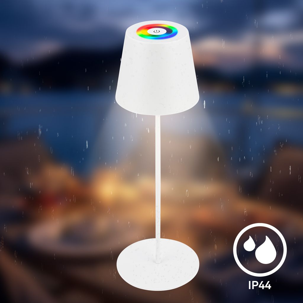 LED Tischlampe kabellos Tischleuchte Smart Appsteuerung Aussen/Innen Dimmbar 6
