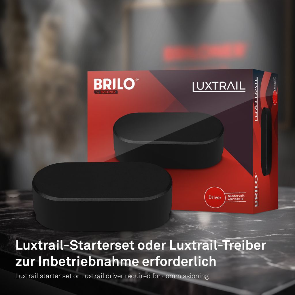 Briloner Luxtrail Schienensystem, Erweiterungsset, 2x LED Spots, Schwarz