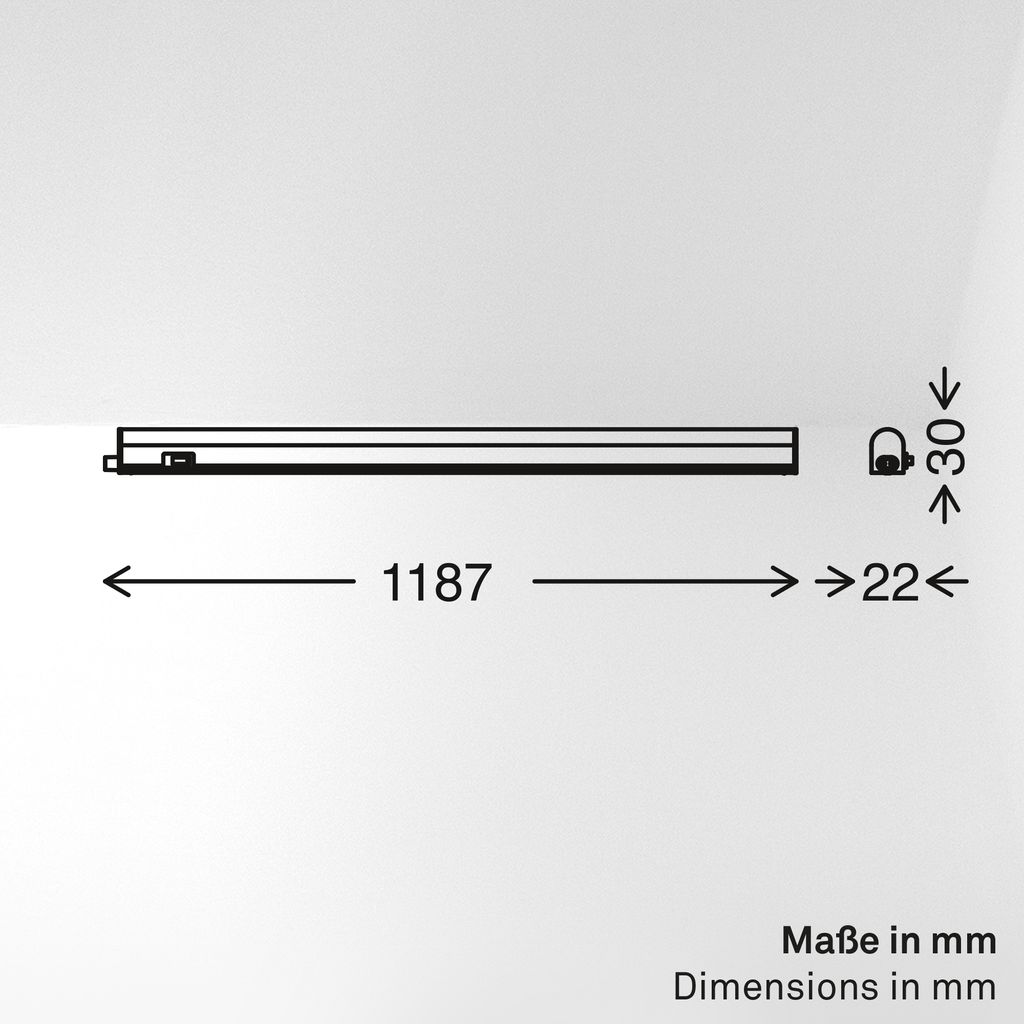 Took LED Under Cabinet Light 118.7 cm - 14W, 1400lm, Neutral White, On/off Switch, Extendable, White
