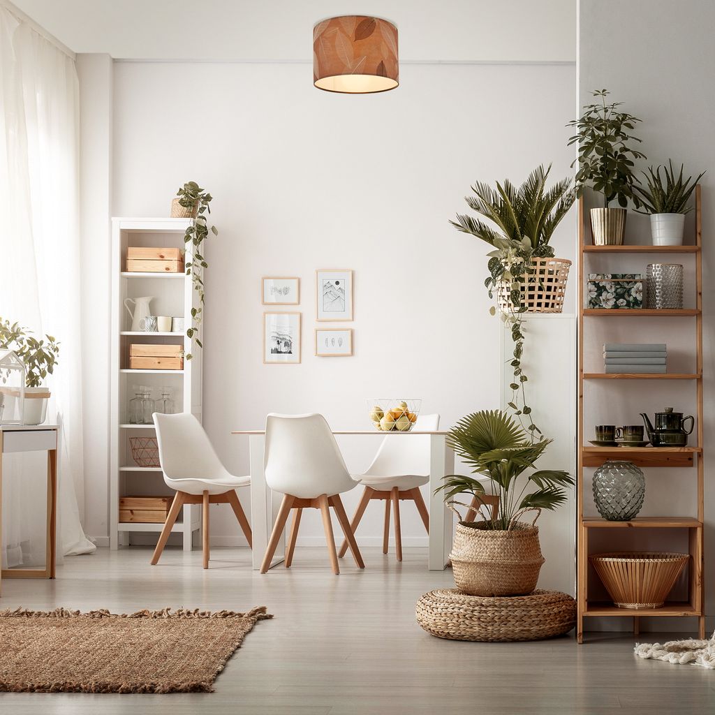 Briloner Mata Deckenlampe. Blätterdekor. Boho-Stil. E27 Fassung. Caffefarben. Ø35 x 28 cm 4