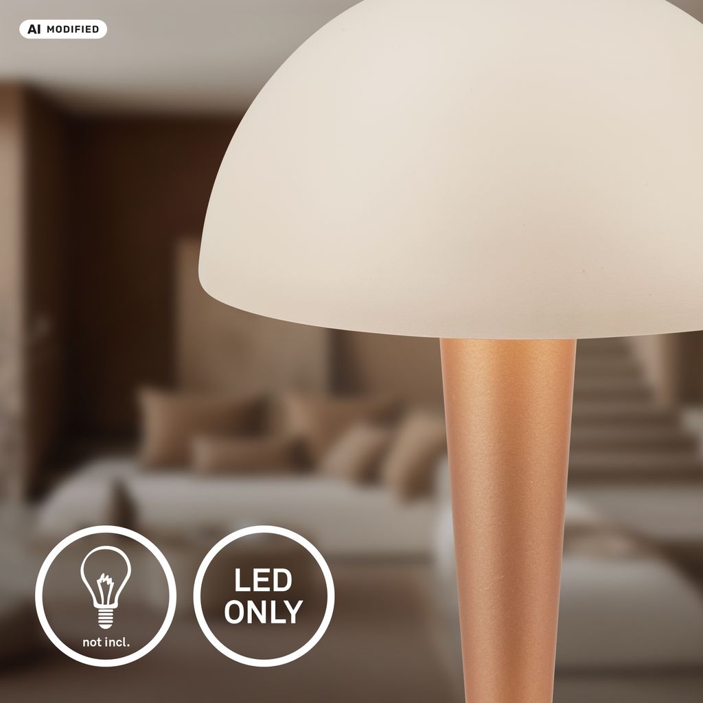 Wanda Tischlampe - mit Schalter, Metall, E14 Fassung, Warm Grey-Coffee