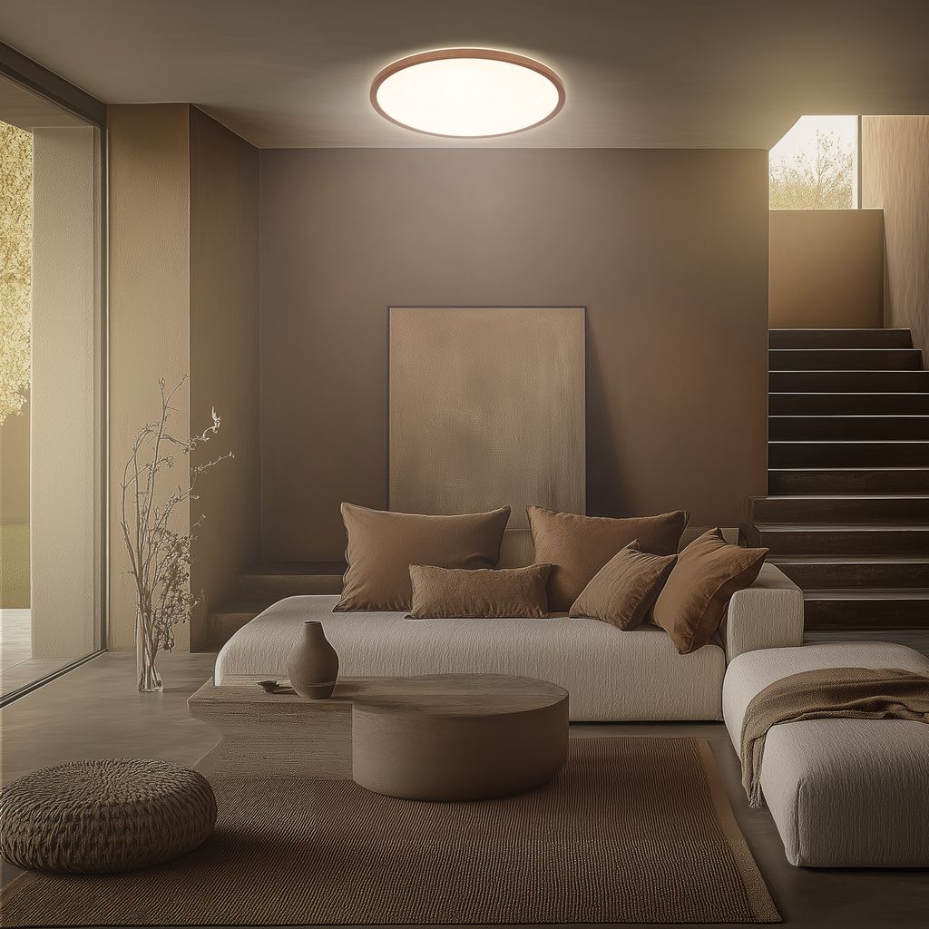 Slim LED Panel Ø37,5 cm - 22W, 3000lm, Fernbedienung, Dimmbar, Coffee