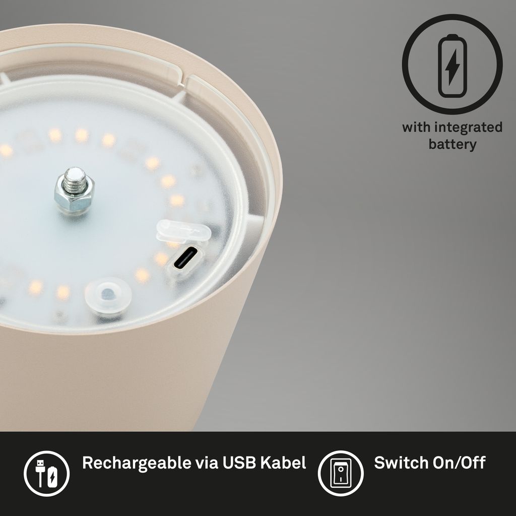 Tischlampe Akku Tischleuchte Kabellos Touch höhenverstellbar Akku tauschbar 8