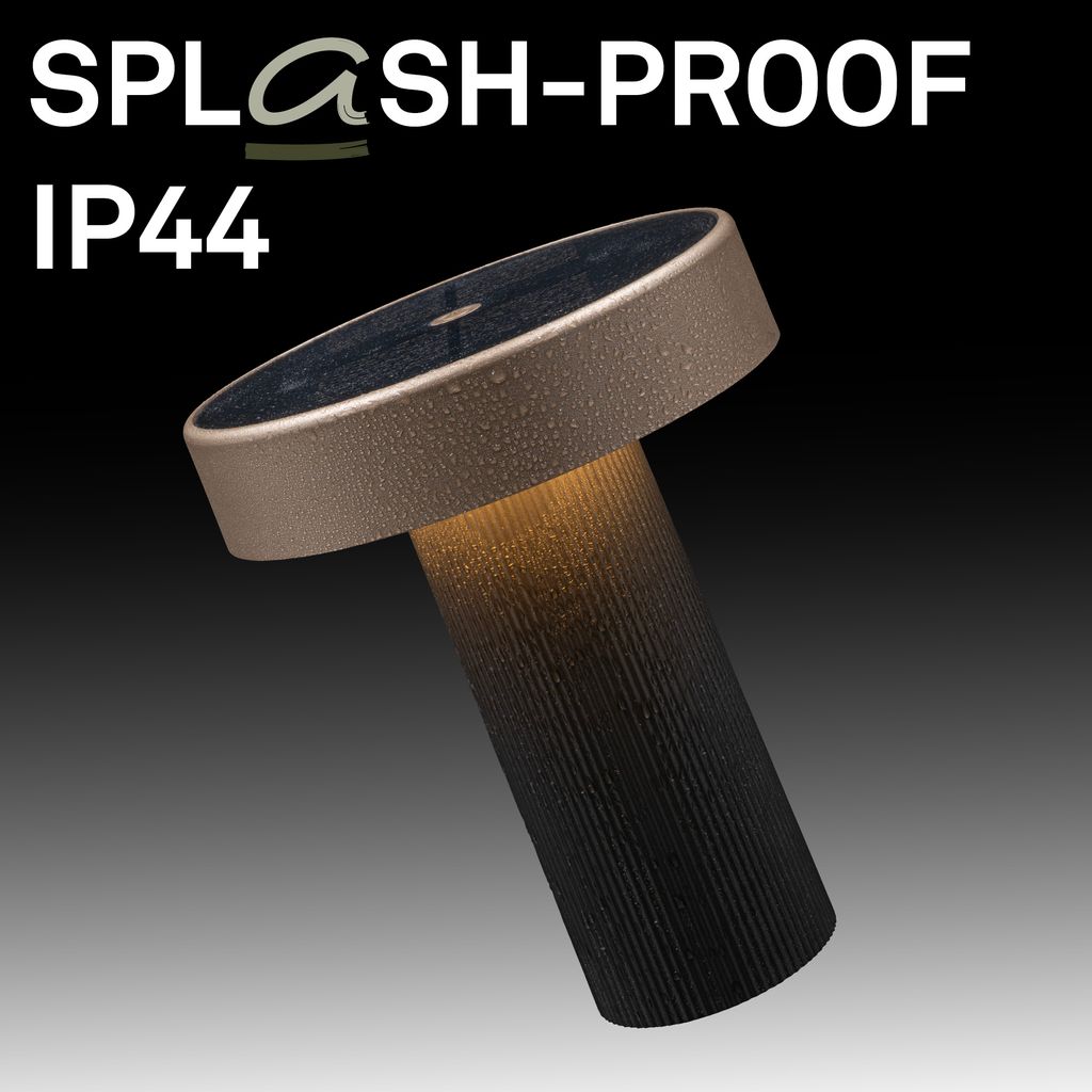 Poga Tischlampe - 1W, 150lm, Kabellos, LED, Dimmbar, Solar, Anthrazit, Bronze metallic